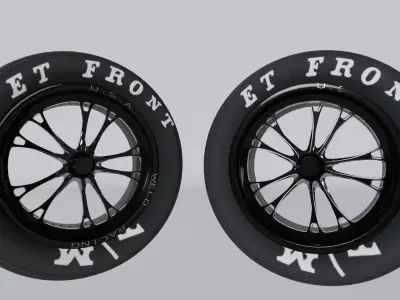 RACING WHEELS COMBO SLICK TIRES WELDS RIM 3D MODEL 3D model