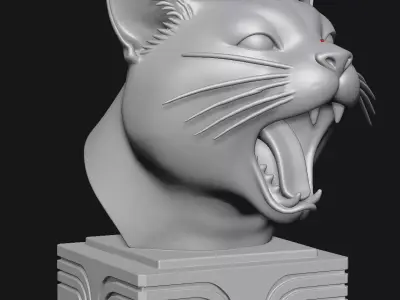 Cat sculpture 3D print model