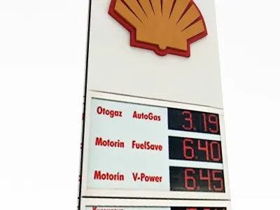 3D Gas Station Sign Model Low-poly 3D model