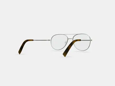 York Eyeglasses in Polished Silver 3D model