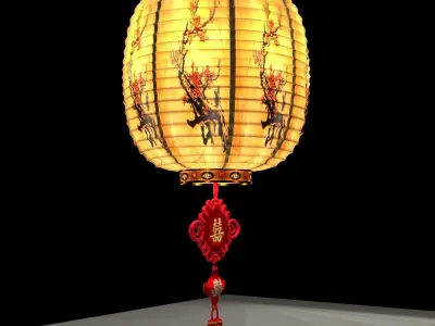 Chinese red lantern  3D model 35