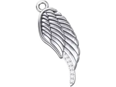 Wing pendant with diamonds 3D print model