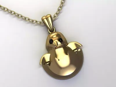 chick pendant 3D print model