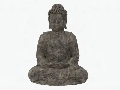 Realistic Buddha Statue Low-poly 3D model