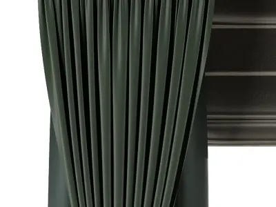 Green Curtains with Roman blinds collections 017 HBH Low-poly 3D model