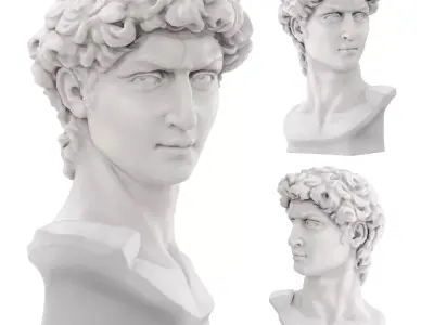 Bust of David Sculpture 3D model
