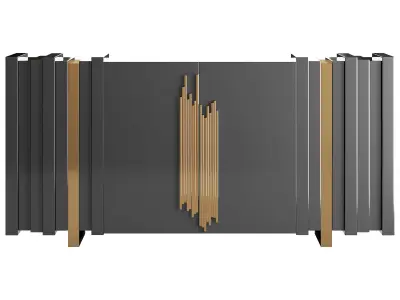 Luxury Sideboard Black Rectangular 3D model