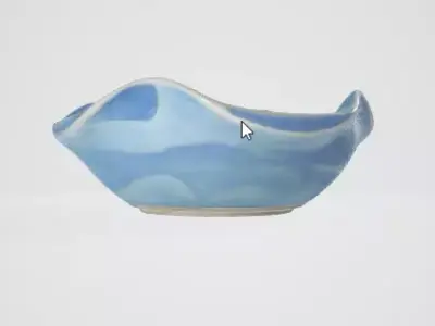 Decorative Blue Bowl 3D Asset 3D model