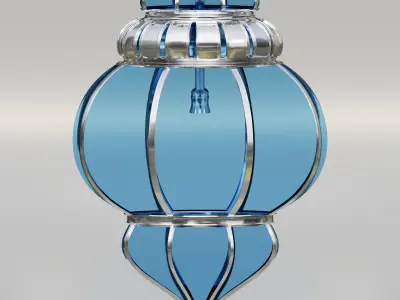 Moroccan round pendants glass lamp 3D model