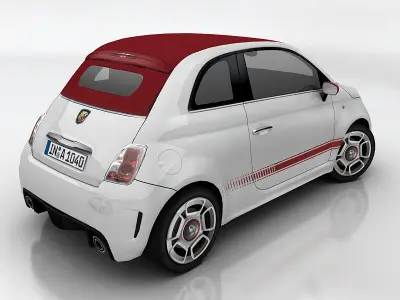 Fiat 500 Abarth Low-poly 3D model