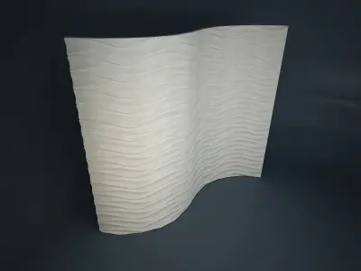 07 WAVES PATTERN WALL Low-poly 3D model
