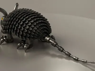 Tatoo armadillo made out of metal 3D model