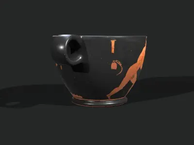 Old antique vase Low-poly 3D model
