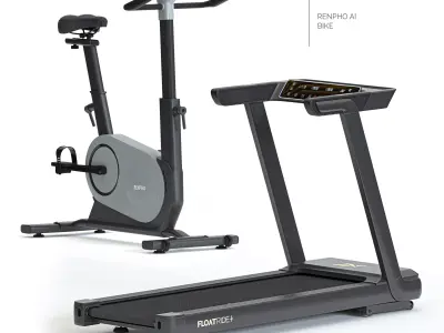 Treadmill Reebok Floatride  Renpho AI Bike 3D model