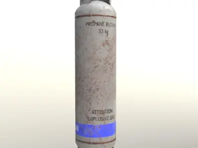 Gas Cylinder 33 kg Gray - Clean and Dirty Low-poly 3D model