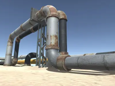 Pipeline Modular Set Low-poly 3D model