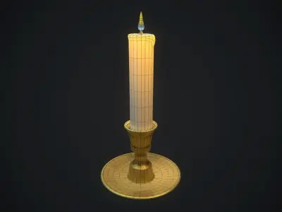 Small candle 4 PBR Low-poly 3D model