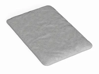 Fluffy rug with long fur 3D model