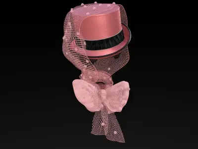 Hats cabaret old female 3D model