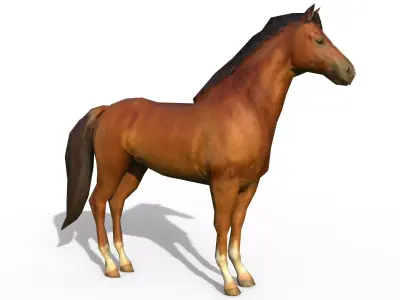 Horse game ready  Low-poly 3D model