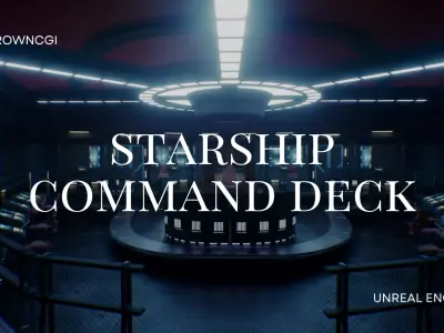 Starship Command Deck Unreal Engine 5 Sci-Fi Interior 3D model