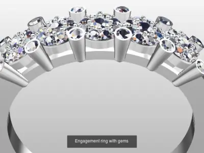 Luxury woman rings 3D Model Pack