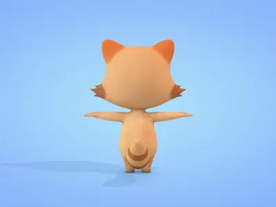 Cartoon Raccoon Low-poly 3D model
