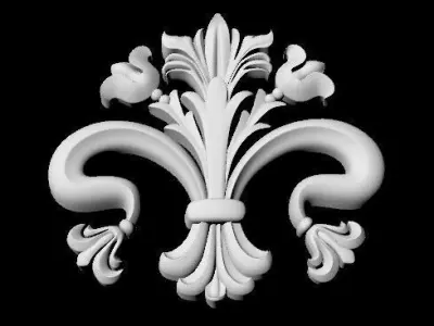 Central decor ornament for furniture 3D model 441
