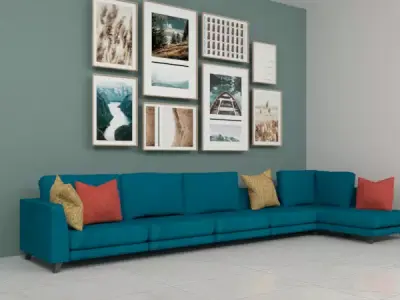 L section Modern sofa Low-poly 3D model