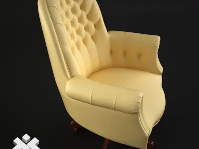 Luxury Executive Chair with tufted back 3D model