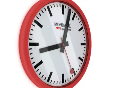 Simple Wall Clock Low-poly 3D model