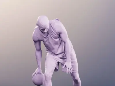 Jonny 12679 - Athletic Black Basketball Player Low-poly 3D model