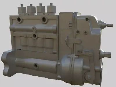 Diesel Fuel Injection Pump Low-poly 3D model