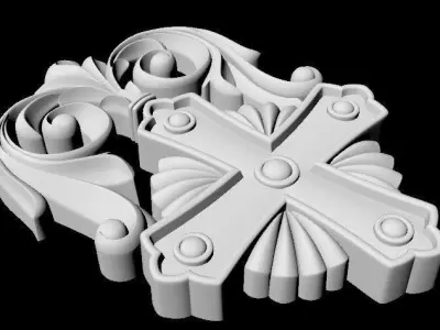 Central decor ornament for furniture 3D model 679