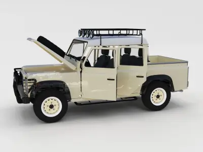 Full Land Rover Defender 110 Double Cab Pick Up rev 3D model