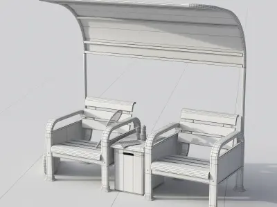 Sport Resting bench Double 2 3D model