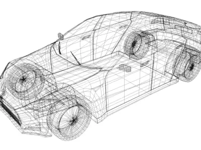 Model S Tesla Low-poly 3D model