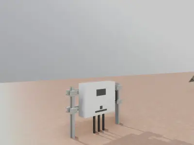 Low Poly Double Row Tracker System Pack Low-poly 3D model