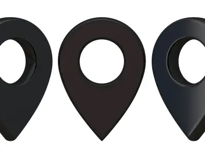 Map Pointer Black 3D model