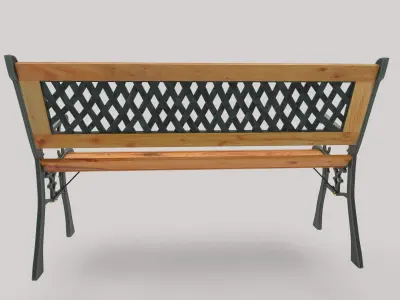 Garden Bench Low-poly 3D model
