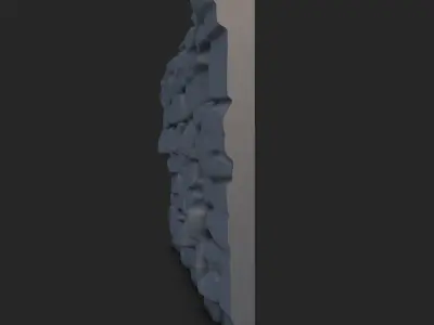 Scorched Rock Wall Detail 3D model