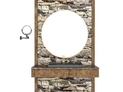 natural bathroom sink 3D model Low-poly 3D model