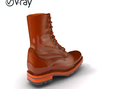 Realistic Leather Boot Model Pack for Interactive Rendering Low-poly 3D model