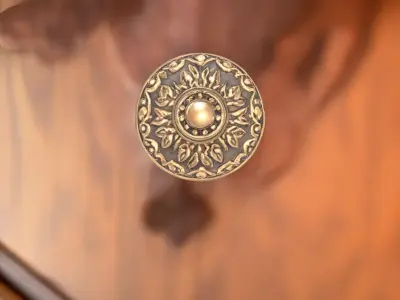 Ornate Brass Doorknob model pack Low-poly 3D model