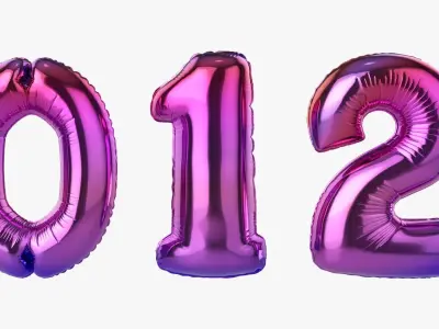 Foil air balloon numbers 01 3D model