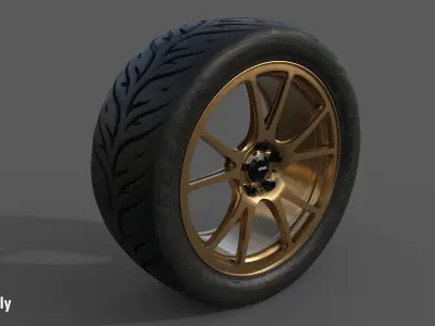 Konig Freeform 17x8 PCD 5x100 with Federal 595 RS 235 40 Low-poly 3D model