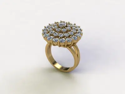 R227 diamond ring new cad file  3D model