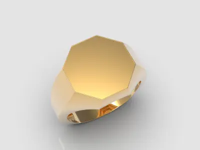 Octagonal ring 3D print model