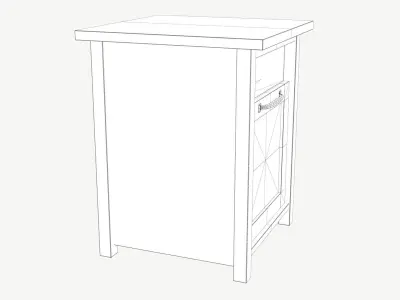 Rustic Nightstand Low-poly 3D model