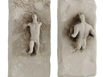 Human Sculptures 20 In Stone Low-poly 3D model